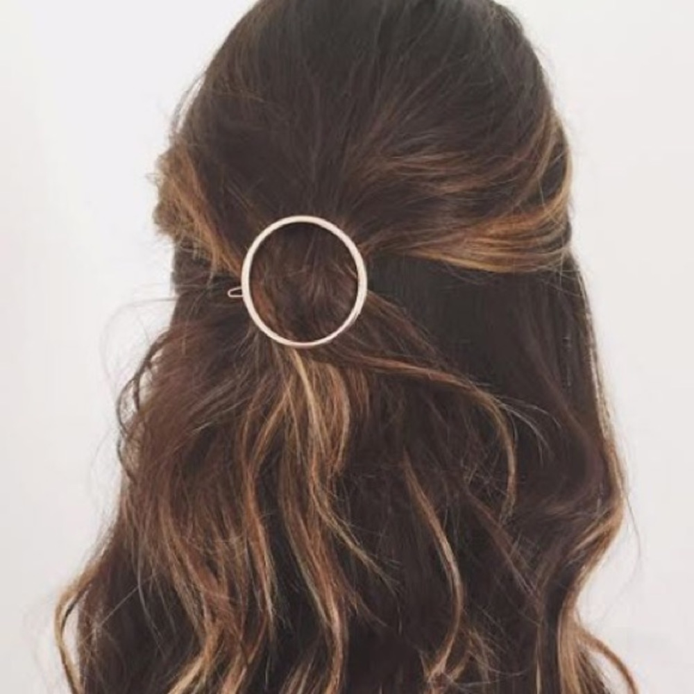Minimalist Circle and Triangle Hair Clips